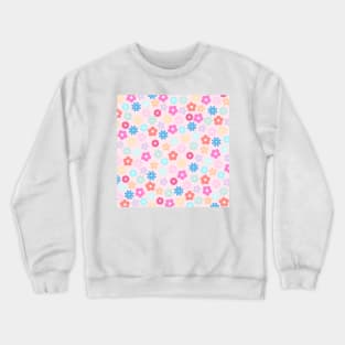 Boho Pink Daisy Flowers Pattern Crewneck Sweatshirt